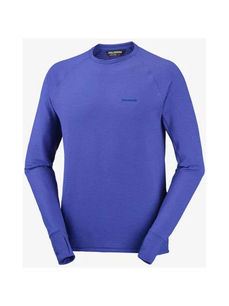 Koszulka z długim rękawem Salomon Essential Lighwarm niebiesko fioletowa XS niebieska