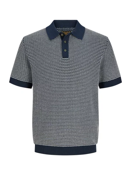 Jack & Jones Plus Pulover JPRBLUKingsley albastru noapte alb