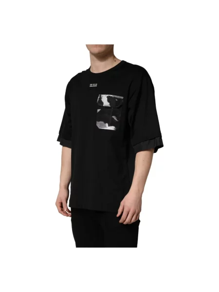 Koszulka Dolce And Gabbana w kamuflażu z logo czarna