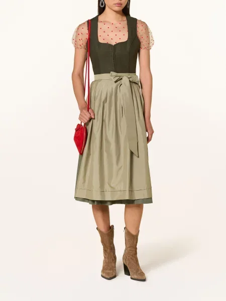 Alpenherz Dirndl Halenka Lola / červená béžová