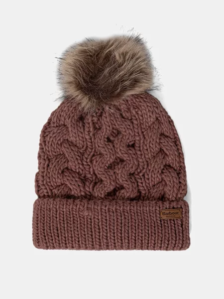 Barbour czapka i szalik różowy