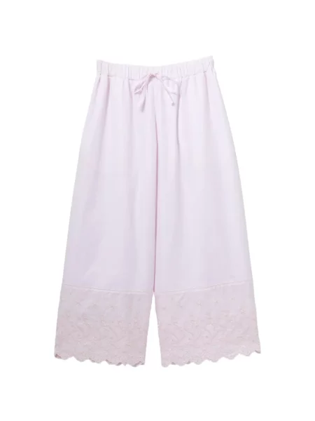 Cropp pantaloni Simone Rocha cu broderie roz