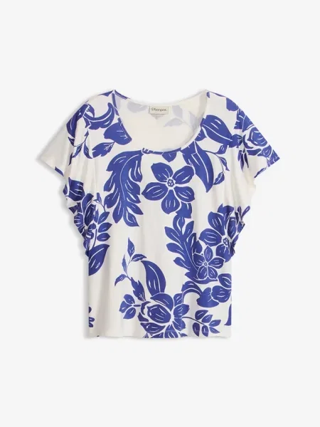T-shirt z miękkiej mieszanki biała