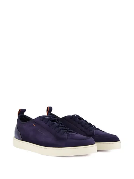 Sneakerși Santoni din piele de căprioară albastru