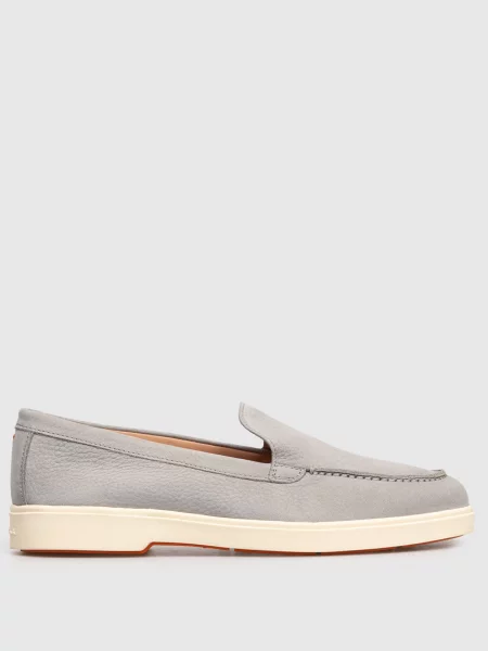 Лофери з нубуку з логотипом Santoni сірі