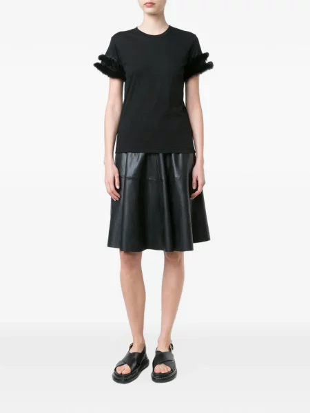 Garnitură de blană tricou Comme Des Garçons cu blană negru