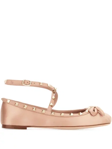 Balerini Valentino Garavani din satin roz