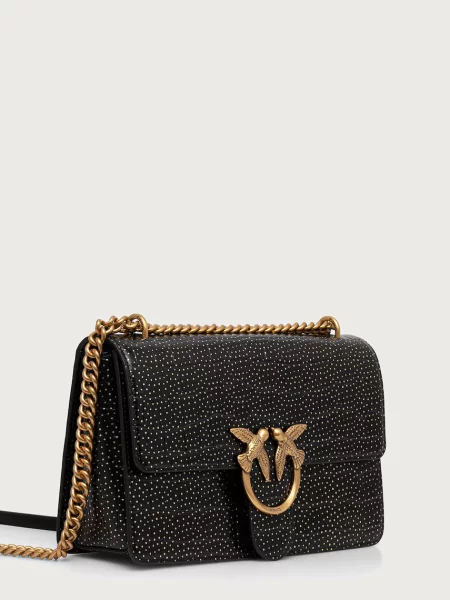 Pinko De piele geantă pe umăr Love One Classic Light Dc. negru