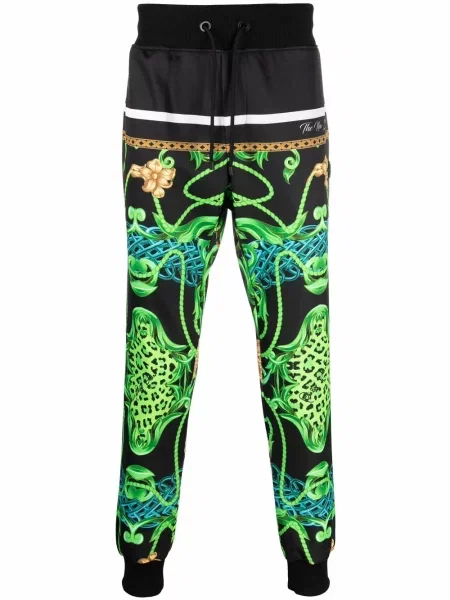 Pantaloni Philipp Plein cu imagine alergare negru