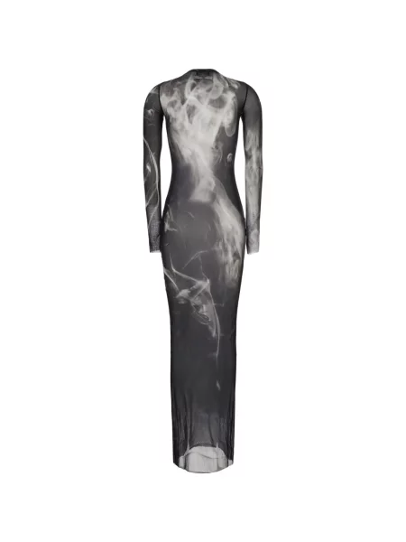 Lung rochie maxi Jean Paul Gaultier cu imagine negru
