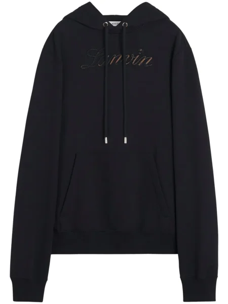 Hanorac cu glugă Lanvin cu broderie negru