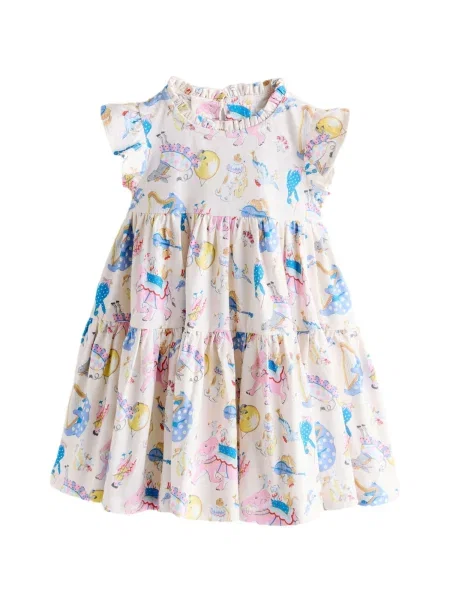 Next Rochie crem galben / roz albastru
