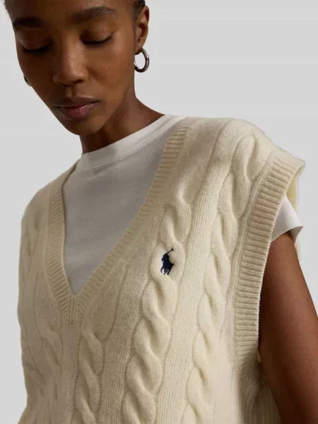 Bezrękawnik z dzianiny ze ściegiem warkoczowym Ralph Lauren