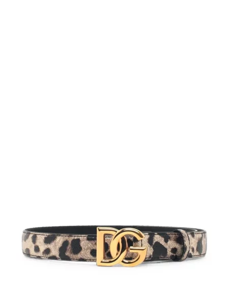 Curea Dolce & Gabbana din piele cu imagine cu model leopard