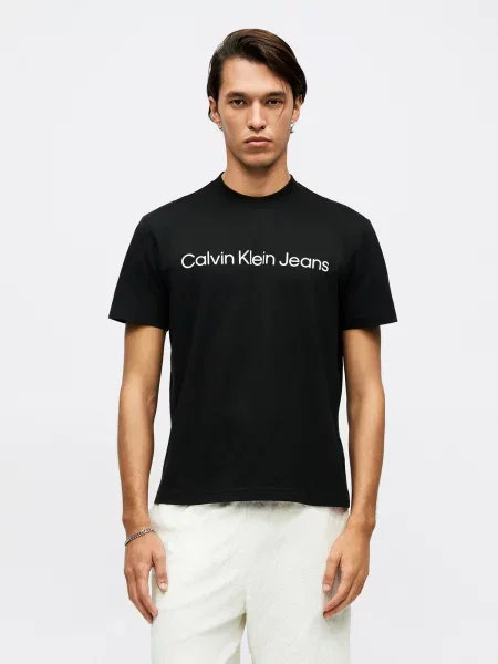 Calvin Klein Jeans Tričko / biela čierna