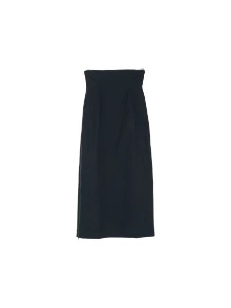 Długa spódnica maxi Paloma Wool z wysoką talią wełniana niebieska