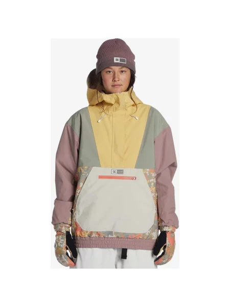 Kurtka DC Shoes Chalet Anorak brązowy zielony XS żółty