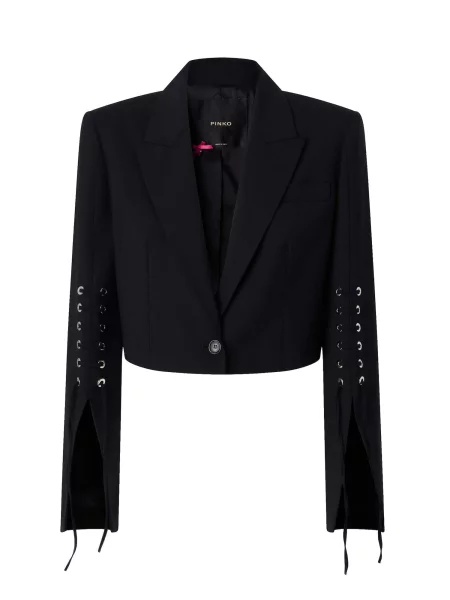 PINKO Blejzr PINKO CORVETTE SPENCER FRESCO LANA STRINGATO GIACCA' černá