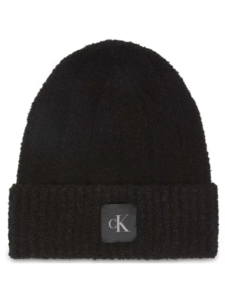 Calvin Klein Căciulă cu adaos de lână negru