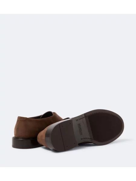 Naramnica čevlji monk straps Brunello Cucinelli iz semiša rjava