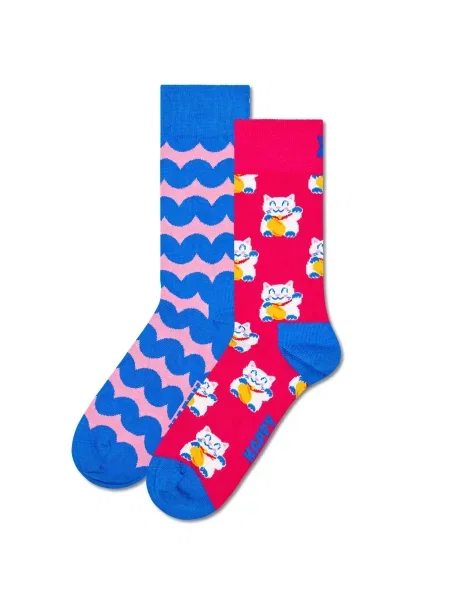 Happy Socks Ponožky modrá / růžová / purpurová bílá
