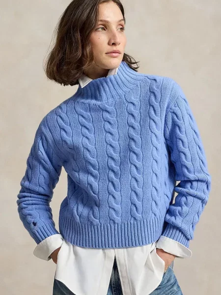 Polo Ralph Lauren pulover pentru femei din lână albastru