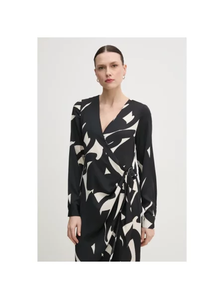 Sukienka midi Dkny z nadrukiem czarna