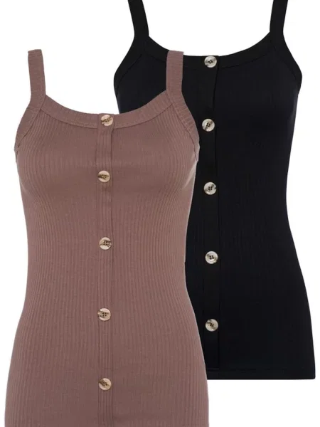 LASCANA Top temno siva črna