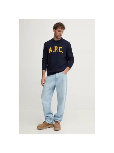 Sweter A.p.c. wełniany niebieski