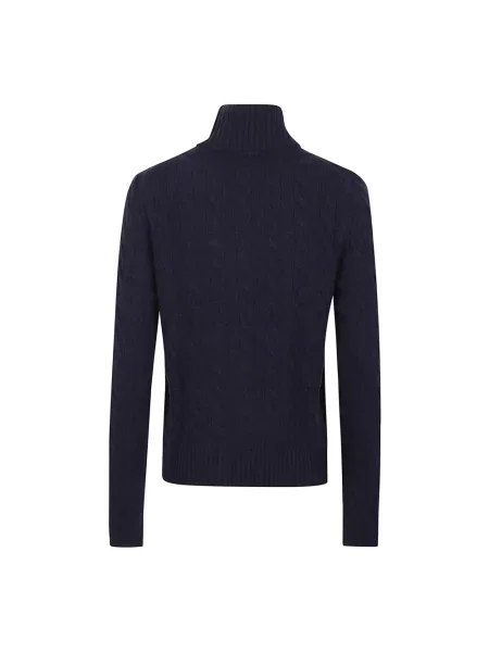 Sweter Polo Ralph Lauren wełniany z długim rękawem granatowy