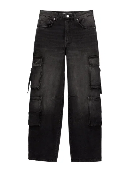 Pull&Bear Pantaloni eleganți denim negru