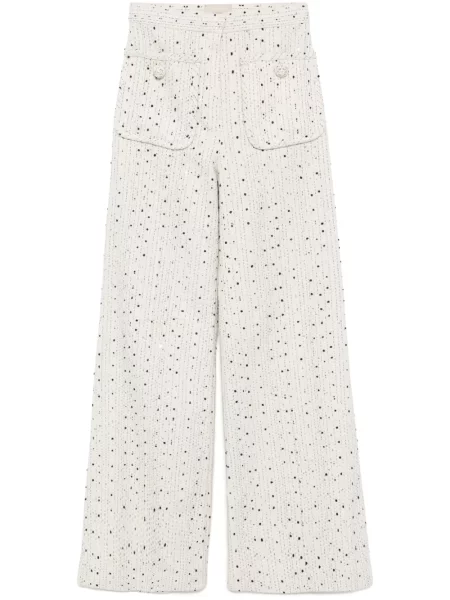 Панталон Elie Saab от туид бяло