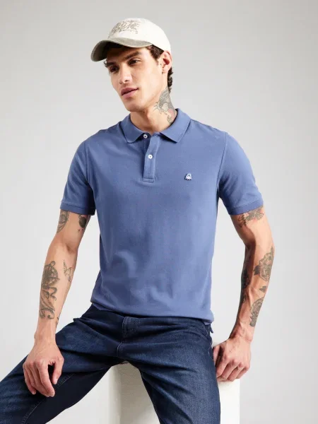 United Colors of Benetton polo majica z elastanom modra