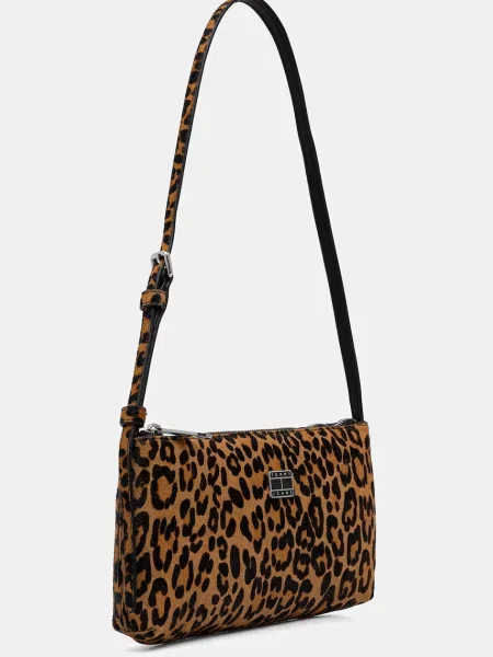 Tommy Jeans Kabelka Tjw Must Leopard Shoulder Bag Oranžová hnedá