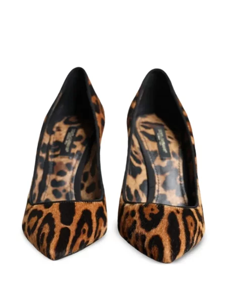 Pantofi cu toc Dolce & Gabbana cu imagine cu model leopard maro