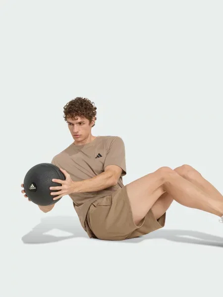 Спортивна футболка adidas Adidas Essentials перероблений бежевий