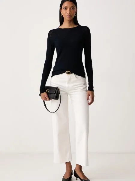 Twinset pulover z viskozo modra