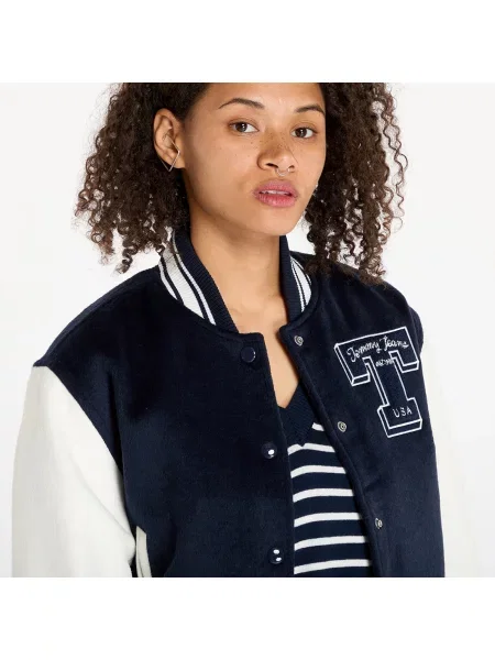 Jacheta Tommy Jeans Letterman Jacket Blue L albastru