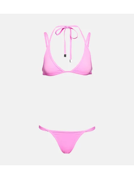 Bikini The Attico cu gât halter roz