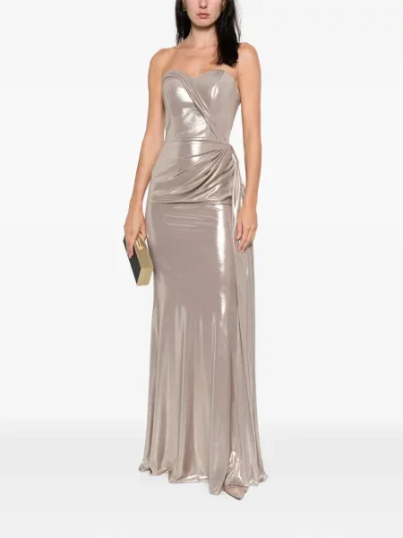 Rochie Cristallini drapată de costum argintiu