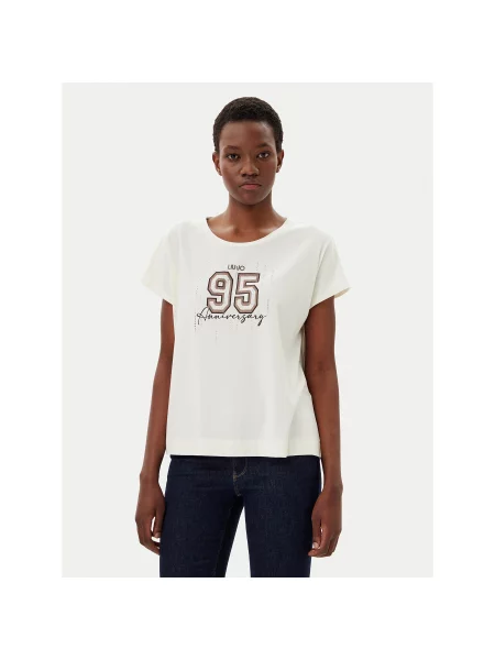 Liu Jo Sport T-shirt Écru Regular Fit
