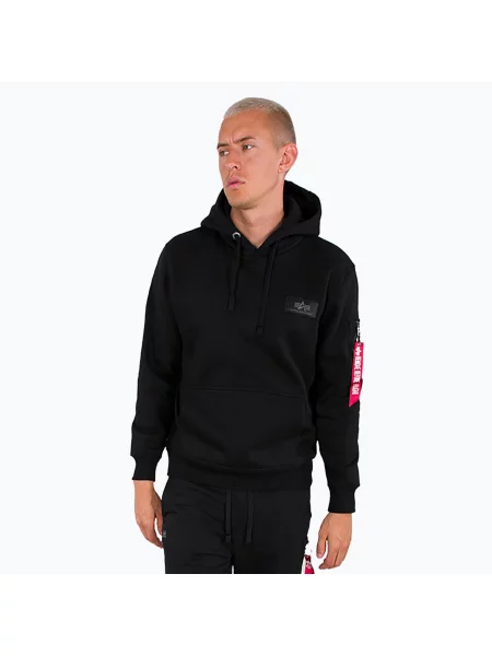 Mikina Alpha Industries Back Print Camo Sweatshirt black/woodland černá