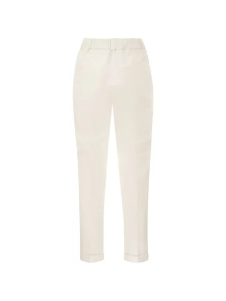 Pantaloni Peserico conici alb
