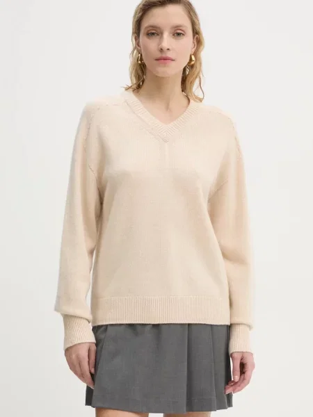 Кашмирен пуловер A.L.C. Calven бежово