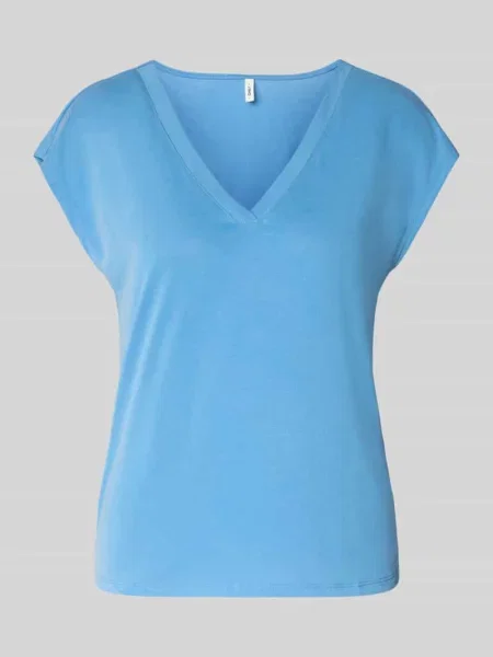 T-shirt o kroju loose fit z mieszanki modalu model FREE' Only niebieska