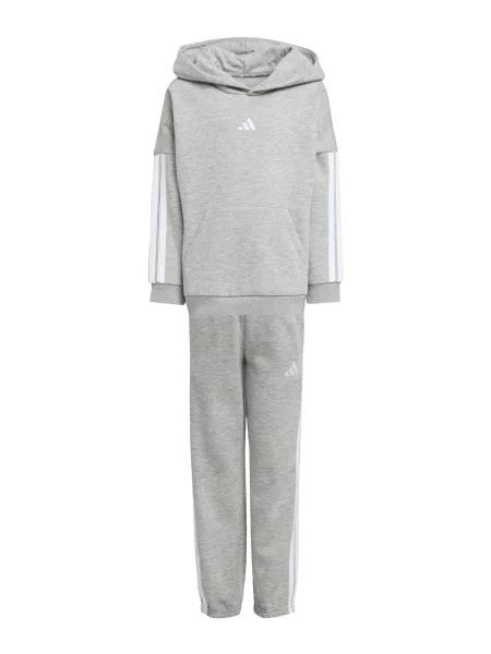 ADIDAS SPORTSWEAR Tréningový komplet LITTLE KIDS 3 STRIPES ESSENTIALS FLEECE svetlosivá biela