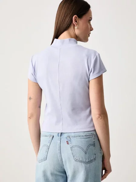 Top Calvin Klein Jeans o skróconej długości fioletowy