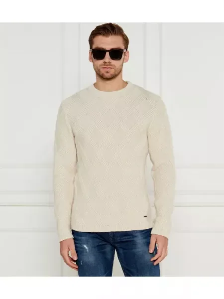 Joop! Kötött pulóver | Modern fit gyapjú és kasmír hozzáadásával bézs