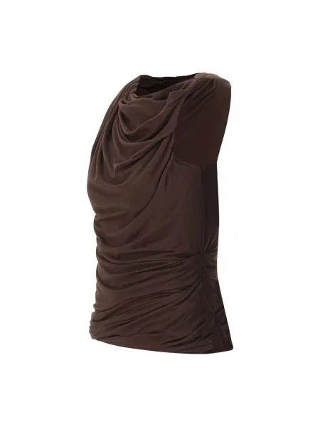 Udrapować top Entire Studios bez rękawów drapowany brązowy