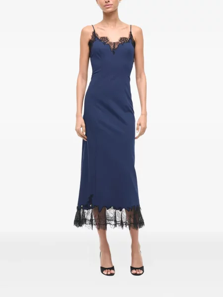 Rochie midi Staud din dantelă până la genunchi de costum albastru